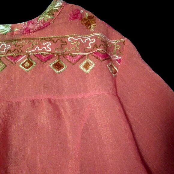 Hope Springs Boho Blouse Size XL, Plus Size Woman, XL Embroidered Retro Blouse - Picture 5 of 16